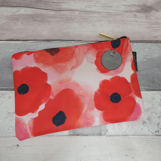 Photo of a Zipped topped Pouch with fabulous Contemporary Poppy print