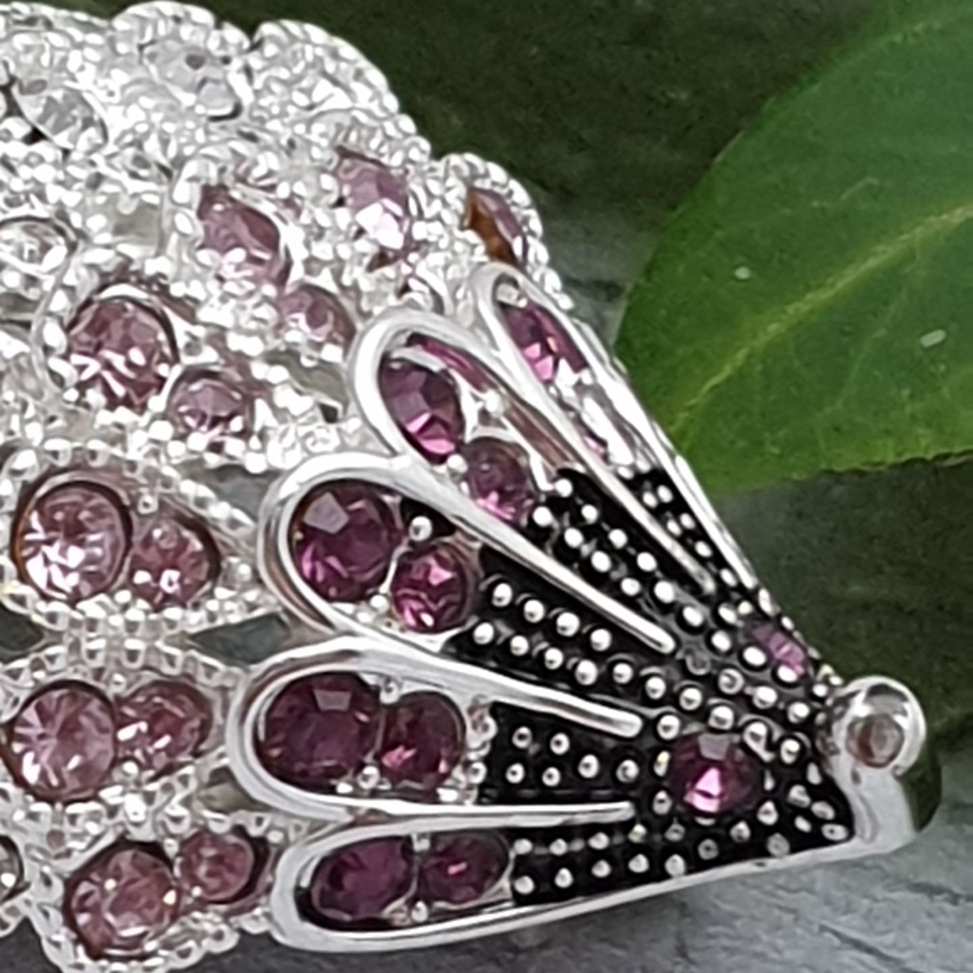 Hedgehog brooch decorated in pink diamante crystals
