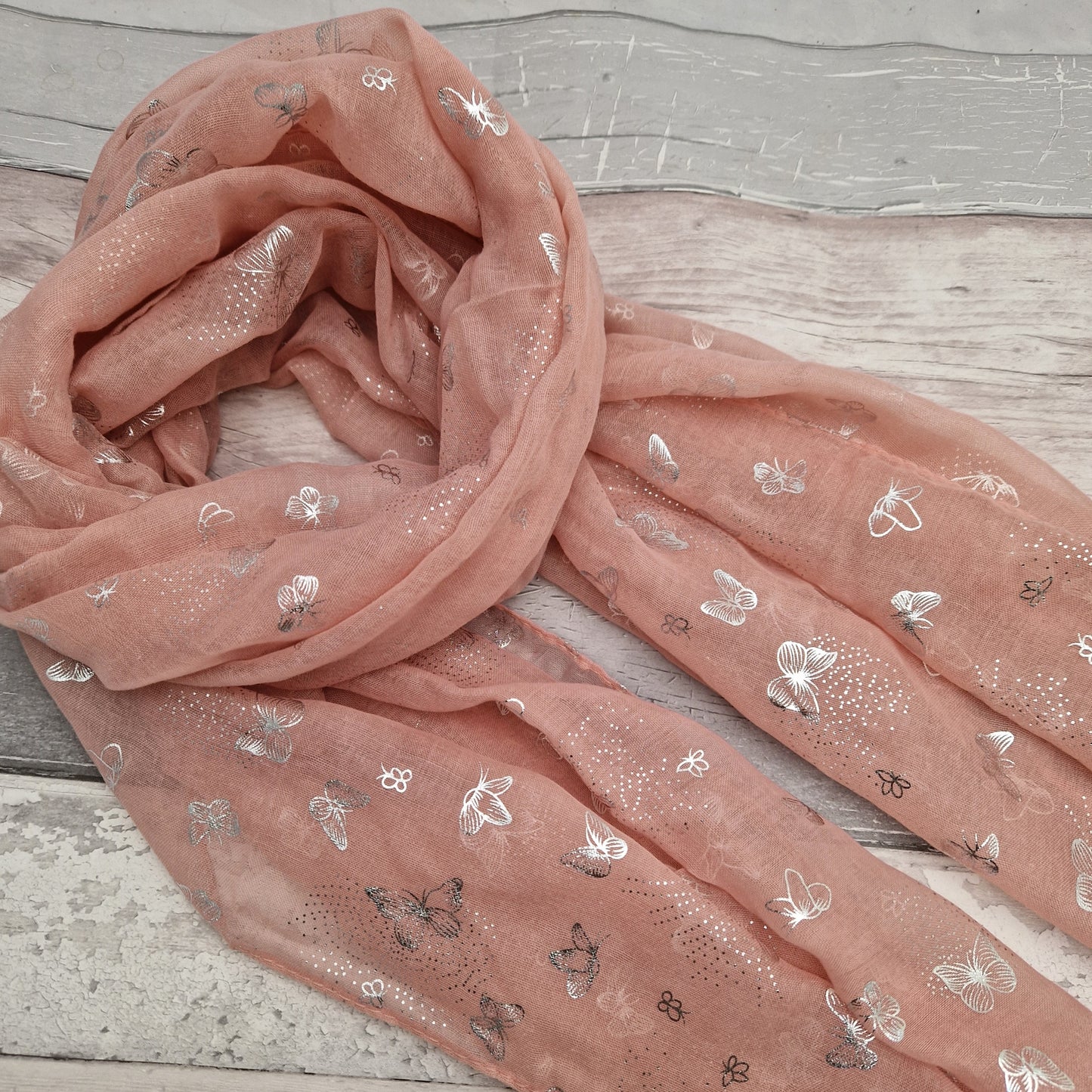 Pink and Silver Butterflies "Eco" Scarf